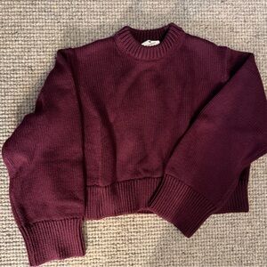 Tuckernuck women’s 100% cotton sweater, deep burgundy/plum. Size medium. New!